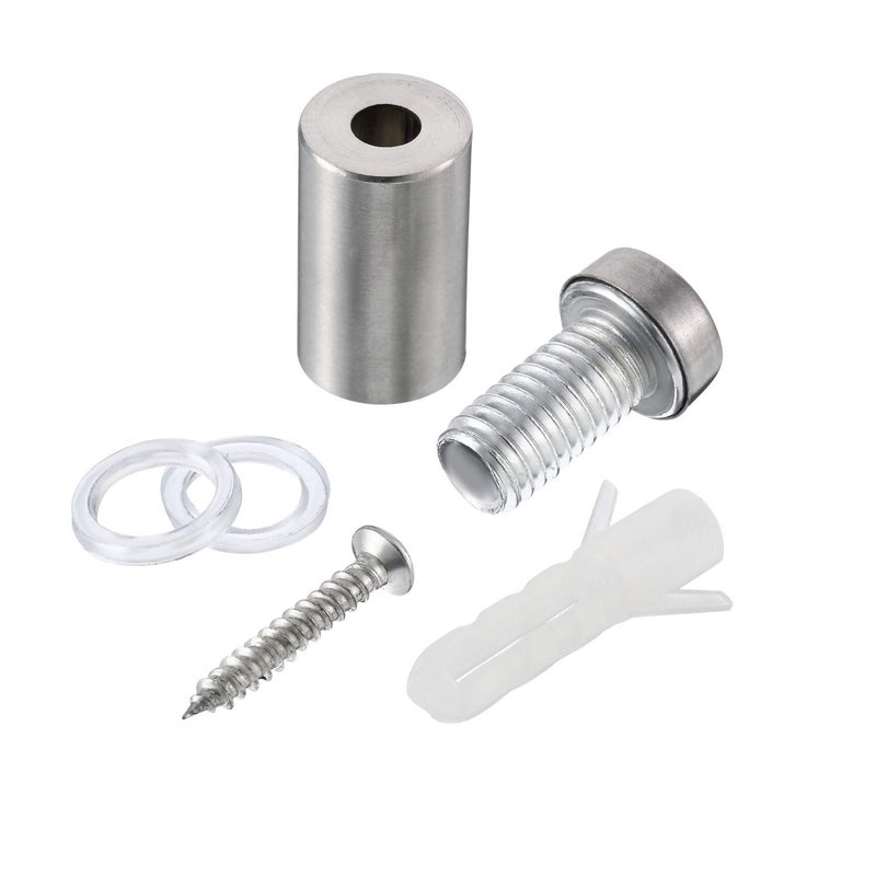Pelopy 24 Pieces 1/2 by 1 Inch Sign Standoff Screws Wall Standoff Sign Holders Screws Mount Glass Acrylic Advertising Nails for Home Office - Image 3